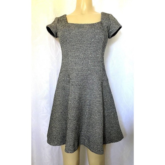 Nanette Lepore Adventure Seeker Dress Fit Flare Tweed Metallic Cap Sleev… - Picture 3 of 8